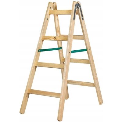 BRAKET 2 x DRABINA DREWNIANA STANDARD DRABINKA SKŁADANA STOPNIOWA DWUSTRONNA 124CM BRAKET 2 x DRABINA DREWNIANA STANDARD DRABINKA SKŁADANA STOPNIOWA DWUSTRONNA 124CM