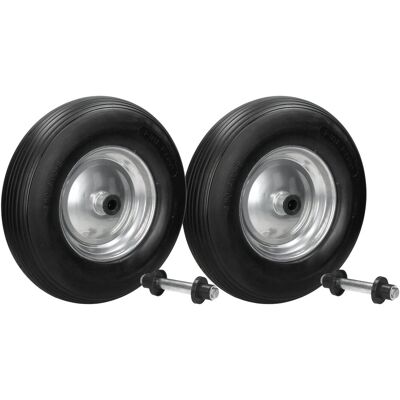 ECD Germany 2 X Koło Taczkowe Pu 4.80/4.00-8 390 Mm Czarne ECD Germany 2 X Koło Taczkowe Pu 4.80/4.00-8 390 Mm Czarne
