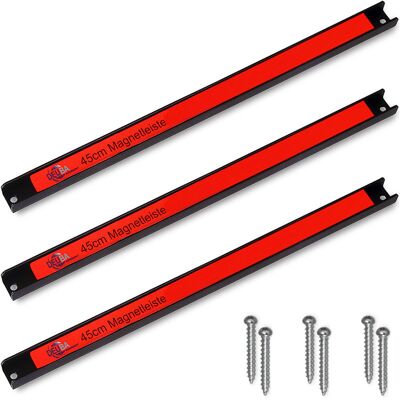 wideShop 3 X Listwa Magnetyczna Uchwyt Na Narzędzia 45cm wideShop 3 X Listwa Magnetyczna Uchwyt Na Narzędzia 45cm