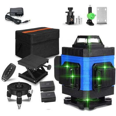 No Brand 4D-16 linii-zielona-poziomica laserowa-360°-profesjonalna-do-użycia wewnątrz i na zewnątrz-z baterią-i akcesoriami No Brand 4D-16 linii-zielona-poziomica laserowa-360°-profesjonalna-do-użycia wewnątrz i na zewnątrz-z baterią-i akcesoriami