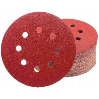 KRAFT&DELE 50szt! PAPIER ŚCIERNY KRĄŻEK OTWORY NA RZEP 125mm KRAFT&DELE 50szt! PAPIER ŚCIERNY KRĄŻEK OTWORY NA RZEP 125mm