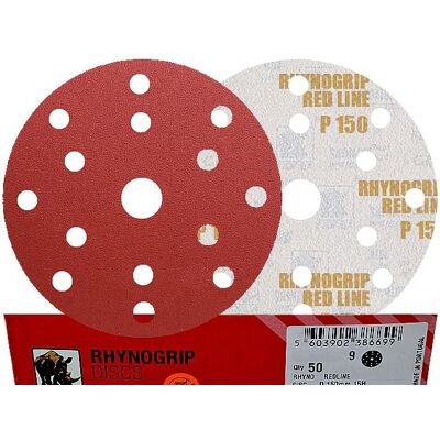 50x INDASA RED 150mm P150 15-otworów Papier ścierny na rzep redline GLS47 15H 50x INDASA RED 150mm P150 15-otworów Papier ścierny na rzep redline GLS47 15H