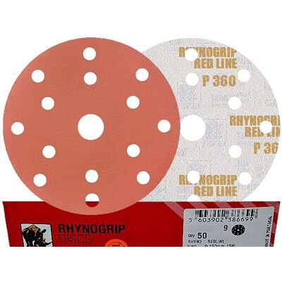 50x INDASA RED 150mm P360 15-otworów Papier ścierny na rzep redline GLS47 15H 50x INDASA RED 150mm P360 15-otworów Papier ścierny na rzep redline GLS47 15H