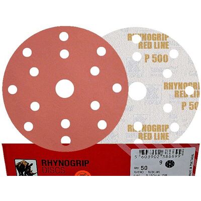 50x INDASA RED 150mm P500 15-otworów Papier ścierny na rzep redline GLS47 15H 50x INDASA RED 150mm P500 15-otworów Papier ścierny na rzep redline GLS47 15H