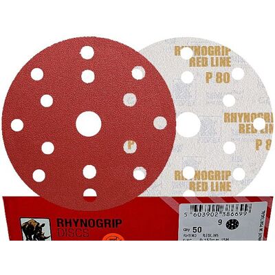 50x INDASA RED 150mm P80 15-otworów Papier ścierny na rzep redline GLS47 15H 50x INDASA RED 150mm P80 15-otworów Papier ścierny na rzep redline GLS47 15H