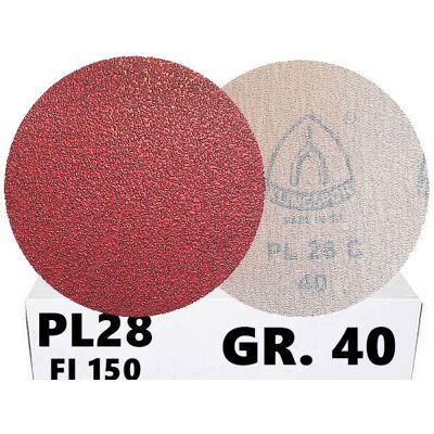 50x Krążki PL28 150mm P40 Papier ścierny na rzep KLINGSPOR 50x Krążki PL28 150mm P40 Papier ścierny na rzep KLINGSPOR