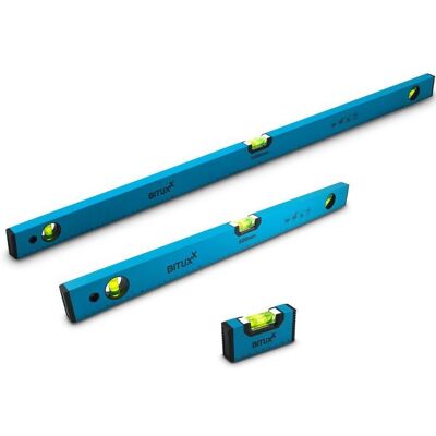 BITUXX Aluminiowe Poziomice Magnetyczne 10 / 60 / 100cm Zestaw 3szt Niebieskie BITUXX Aluminiowe Poziomice Magnetyczne 10 / 60 / 100cm Zestaw 3szt Niebieskie