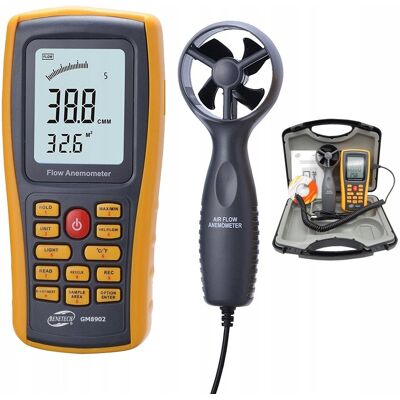 Benetech ANEMOMETR WIATROMIERZ POMIAR PRĘDKOŚCI POWIETRZA MIERNIK WIATRU TEMPERATURY Benetech ANEMOMETR WIATROMIERZ POMIAR PRĘDKOŚCI POWIETRZA MIERNIK WIATRU TEMPERATURY