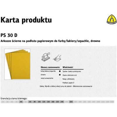 Arkusze Ścierne Na Podłożu Papierowym Klingspor, 230x280 Mm, 50 Szt Arkusze Ścierne Na Podłożu Papierowym Klingspor, 230x280 Mm, 50 Szt
