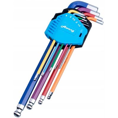 Inny producent AWANG Zestaw Kluczy Imbusowych 9szt CrV 15mm-10mm Z Kulistą Główką Inny producent AWANG Zestaw Kluczy Imbusowych 9szt CrV 15mm-10mm Z Kulistą Główką