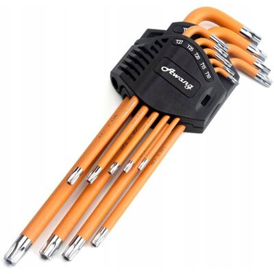 Inny producent AWANG Zestaw Kluczy Torx 9szt Cr-V Stal T10-T50 Z Uchwytami Kompaktowy Inny producent AWANG Zestaw Kluczy Torx 9szt Cr-V Stal T10-T50 Z Uchwytami Kompaktowy