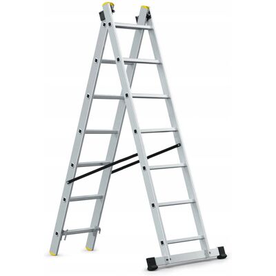 AWTOOLS drabina aluminiowa 2x7 150kg wielofunkcyjna 2-częściowa. AWTOOLS drabina aluminiowa 2x7 150kg wielofunkcyjna 2-częściowa.