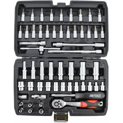 AWTOOLS Zestaw Kluczy 1/4' 56 elementów AW39056 Black Line AWTOOLS Zestaw Kluczy 1/4' 56 elementów AW39056 Black Line