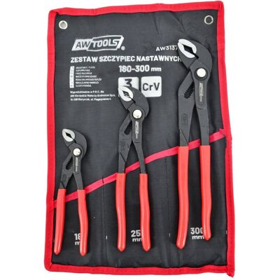 AWTOOLS zestaw szczypiec nastawnych 3szt. (7/10/12'). AWTOOLS zestaw szczypiec nastawnych 3szt. (7/10/12').