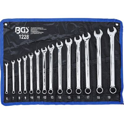 Inny producent BGS Zestaw Kluczy Płasko-Oczkowych 14 Sztuk Extra Długie 6-19 mm Z Etui Inny producent BGS Zestaw Kluczy Płasko-Oczkowych 14 Sztuk Extra Długie 6-19 mm Z Etui