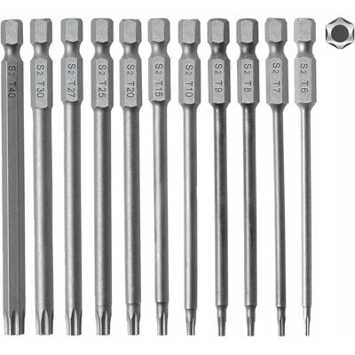 Inny producent Bity Długie TORX 11szt 100mm Klucz Zestaw 1/4 Cala Inny producent Bity Długie TORX 11szt 100mm Klucz Zestaw 1/4 Cala