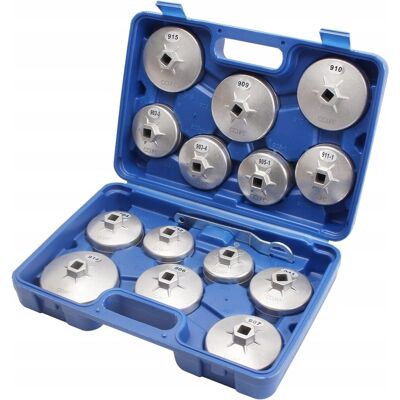 CCLIFE 15szt Zestaw nakrętek do filtrów oleju z aluminium Klucz do filtrów CCLIFE 15szt Zestaw nakrętek do filtrów oleju z aluminium Klucz do filtrów