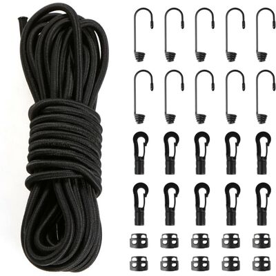 Inny producent CZARNA LINA POLIPROPYLENOWA 20m WIELOFUNKCYJNA PARACORD ODPORNA+ZACISKI HAK Inny producent CZARNA LINA POLIPROPYLENOWA 20m WIELOFUNKCYJNA PARACORD ODPORNA+ZACISKI HAK