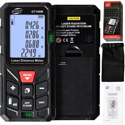 Benetech DALMIERZ LASEROWY CYFROWY MIERNIK ODLEGŁOŚCI ZIELONY LASER 100 METRÓW LCD Benetech DALMIERZ LASEROWY CYFROWY MIERNIK ODLEGŁOŚCI ZIELONY LASER 100 METRÓW LCD