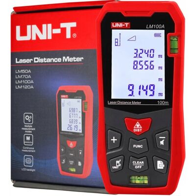 Dalmierz Laserowy Miernik Odległości Miara Zasięg 100m Zestaw Uni-T Lm100a Dalmierz Laserowy Miernik Odległości Miara Zasięg 100m Zestaw Uni-T Lm100a