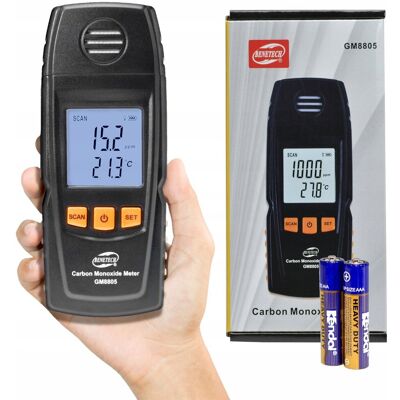 Benetech DETEKTOR CZUJNIK CZADU CO 1000PPM MIERNIK TLENKU WĘGLA LCD ALARM DŹWIĘKOWY Benetech DETEKTOR CZUJNIK CZADU CO 1000PPM MIERNIK TLENKU WĘGLA LCD ALARM DŹWIĘKOWY