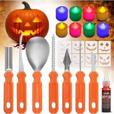 Inny producent Do zestaw rzeźbienia dyni halloween kompletny 7 narzędzi 8 szablonów Inny producent Do zestaw rzeźbienia dyni halloween kompletny 7 narzędzi 8 szablonów