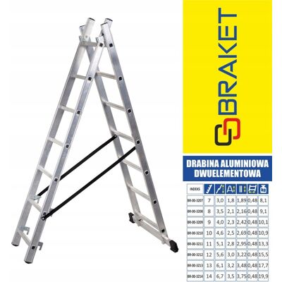 inna (Inny) DRABINA ALUMINIOWA 2-ELEMENTOWA 510CM 11+11 SZCZEBLI - BR-00-3211 inna (Inny) DRABINA ALUMINIOWA 2-ELEMENTOWA 510CM 11+11 SZCZEBLI - BR-00-3211