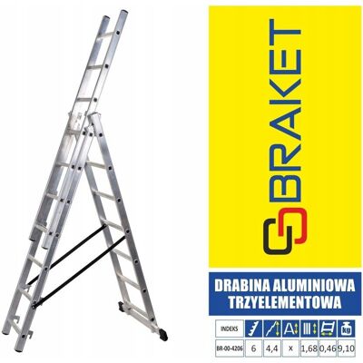 inna (Inny) DRABINA ALUMINIOWA 3-ELEMENTOWA 345CM 6+6+6 SZCZEBLI - BR-00-4206 inna (Inny) DRABINA ALUMINIOWA 3-ELEMENTOWA 345CM 6+6+6 SZCZEBLI - BR-00-4206