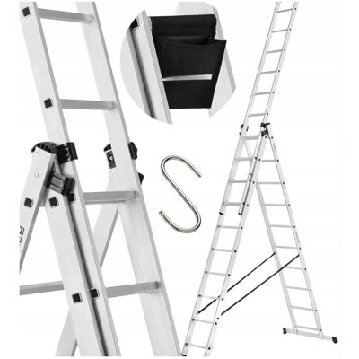 Inny producent DRABINA ALUMINIOWA 3x10 na schody Udźwig do 150 kg + GRATIS ABIKO Inny producent DRABINA ALUMINIOWA 3x10 na schody Udźwig do 150 kg + GRATIS ABIKO