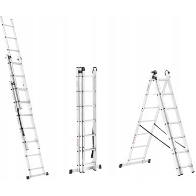Inny producent DRABINA Aluminiowa 3x7 Najdłuższa 150kg ABIKO 4,5m Inny producent DRABINA Aluminiowa 3x7 Najdłuższa 150kg ABIKO 4,5m