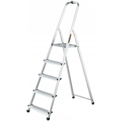 Pozostałe Drabina Aluminiowa Domowa 5-stopniowa Lekka Składana do 2,97m Pozostałe Drabina Aluminiowa Domowa 5-stopniowa Lekka Składana do 2,97m