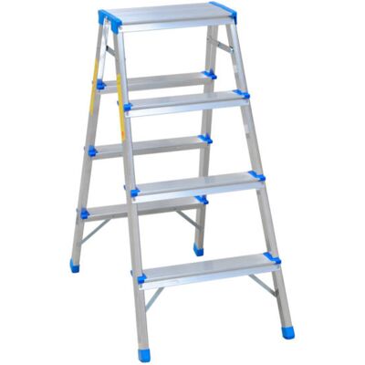 DRABEX Drabina Aluminiowa Dwustronna 90Cm 3 Stopnie + Podest DRABEX Drabina Aluminiowa Dwustronna 90Cm 3 Stopnie + Podest