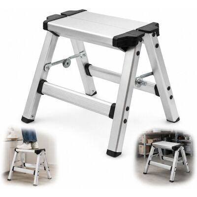 MAAN Drabina Aluminiowa Dwustronna Składana 2 Stopnie 150 Kg Do Domu i Magazynu MAAN Drabina Aluminiowa Dwustronna Składana 2 Stopnie 150 Kg Do Domu i Magazynu