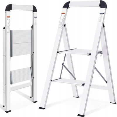 Inny producent Drabina aluminiowa KINGRACK, 2 stopnie, składana drabina z poręczą Inny producent Drabina aluminiowa KINGRACK, 2 stopnie, składana drabina z poręczą