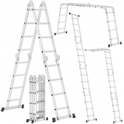 Inny producent Drabina aluminiowa przegubowa składana wielofunkcyjna 4x4 + podest Inny producent Drabina aluminiowa przegubowa składana wielofunkcyjna 4x4 + podest