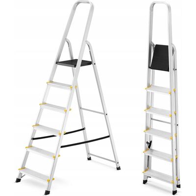 Drabina aluminiowa składana lekka 6 stopniowa profesjonalna HIGHER 150 kg Drabina aluminiowa składana lekka 6 stopniowa profesjonalna HIGHER 150 kg