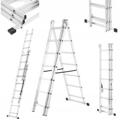 DRABINA ALUMINIOWA SKŁADANA WIELOFUNKCYJNA HIGHER ALUMINIUM 3 X 7 DO 150 KG DRABINA ALUMINIOWA SKŁADANA WIELOFUNKCYJNA HIGHER ALUMINIUM 3 X 7 DO 150 KG