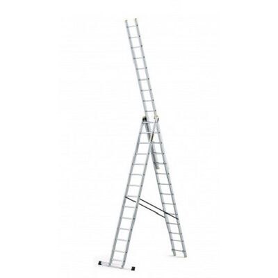 Drabina aluminiowa wielofunkcyjna 3-elementowa tłoczona 14 szczebli 150 kg PRO Drabest Drabina aluminiowa wielofunkcyjna 3-elementowa tłoczona 14 szczebli 150 kg PRO Drabest
