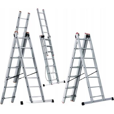 Inny producent Drabina aluminiowa wielofunkcyjna 3x13 na schody PRO + GRATIS ABIKO Inny producent Drabina aluminiowa wielofunkcyjna 3x13 na schody PRO + GRATIS ABIKO