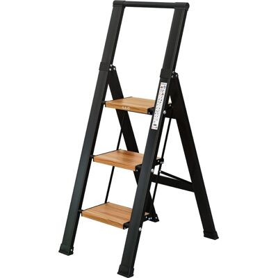 Drabina do domu 3 stopniowa Składana - aluminiowa - ILILO FIT BW Pro Drabina do domu 3 stopniowa Składana - aluminiowa - ILILO FIT BW Pro