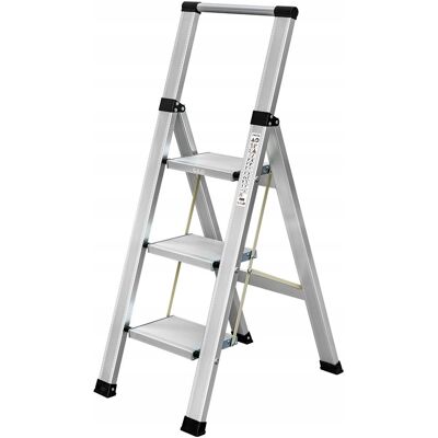 Drabina do domu 3 stopniowa Składana - aluminiowa - ILILO FIT Standard Drabina do domu 3 stopniowa Składana - aluminiowa - ILILO FIT Standard