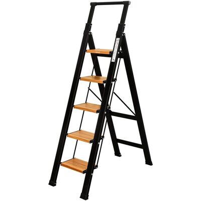 Drabina do domu 5 stopniowa Składana - aluminiowa - ILILO FIT BW Pro Plus Drabina do domu 5 stopniowa Składana - aluminiowa - ILILO FIT BW Pro Plus