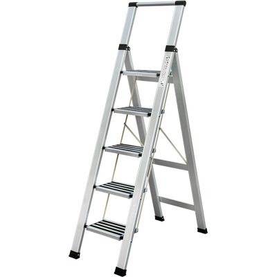 Drabina do domu 5 stopniowa Składana - aluminiowa - ILILO FIT Safe Drabina do domu 5 stopniowa Składana - aluminiowa - ILILO FIT Safe