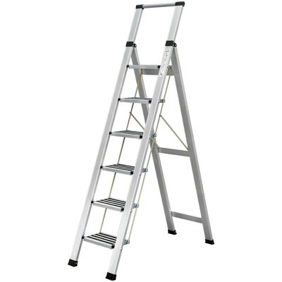 Drabina do domu 6 stopniowa Składana - aluminiowa - ILILO FIT Safe Drabina do domu 6 stopniowa Składana - aluminiowa - ILILO FIT Safe