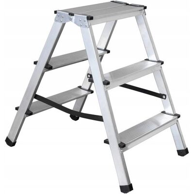 Drabina Domowa Dwustronna 150Kg 2X3 Stopnie Aluminiowa S-40527 Stalco Drabina Domowa Dwustronna 150Kg 2X3 Stopnie Aluminiowa S-40527 Stalco