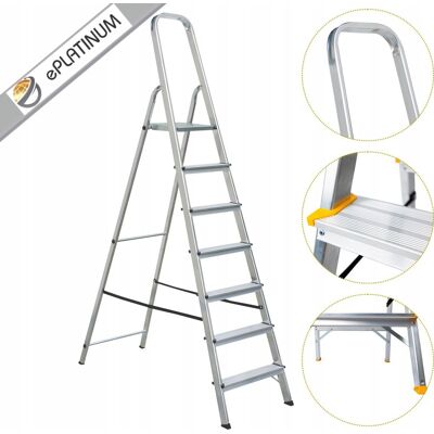 inna (Inny) Drabina drabinka aluminiowa jednostronna PRO 7stopniowa 150kg ePlatinum TUV inna (Inny) Drabina drabinka aluminiowa jednostronna PRO 7stopniowa 150kg ePlatinum TUV