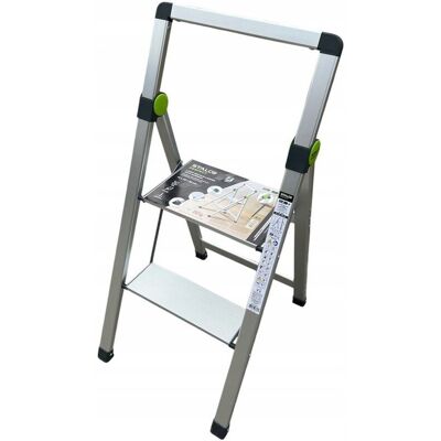 STALCO PREMIUM DRABINA DRABINKA DOMOWA SKŁADANA MINI SLIM 2 STOPNIE + UCHWYT 150 KG STALCO STALCO PREMIUM DRABINA DRABINKA DOMOWA SKŁADANA MINI SLIM 2 STOPNIE + UCHWYT 150 KG STALCO