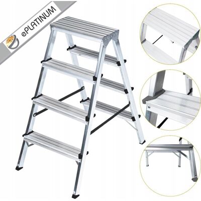 inna (Inny) Drabina dwustronna 4 stopniowa domowa składana 120KG STOŁEK 2,95m Podest inna (Inny) Drabina dwustronna 4 stopniowa domowa składana 120KG STOŁEK 2,95m Podest