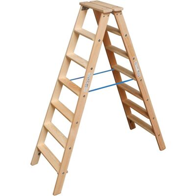 Drabina podwójna KRAUSE Drewno 2x7 Stopni Brąz Drabina podwójna KRAUSE Drewno 2x7 Stopni Brąz