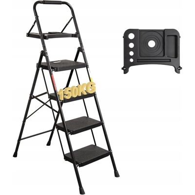 Inny producent Drabina z 4 stopniami, składana, nośność 150 kg, z szerokimi stopniami Inny producent Drabina z 4 stopniami, składana, nośność 150 kg, z szerokimi stopniami